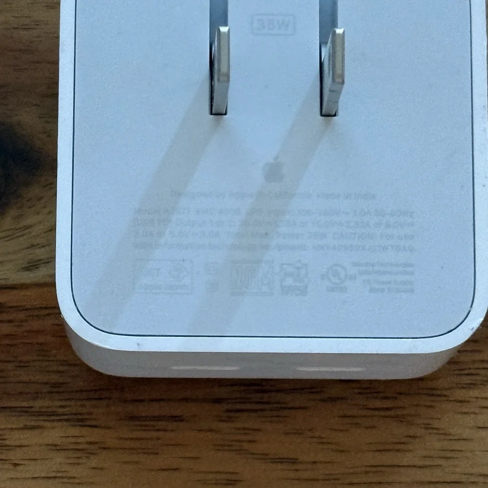 OEM Apple Dual USB-C Port 35W Power Adapter A2571 MW2H3AM/A Compact USED Genuine